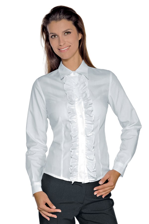 Camicia bianca con on sale rouche